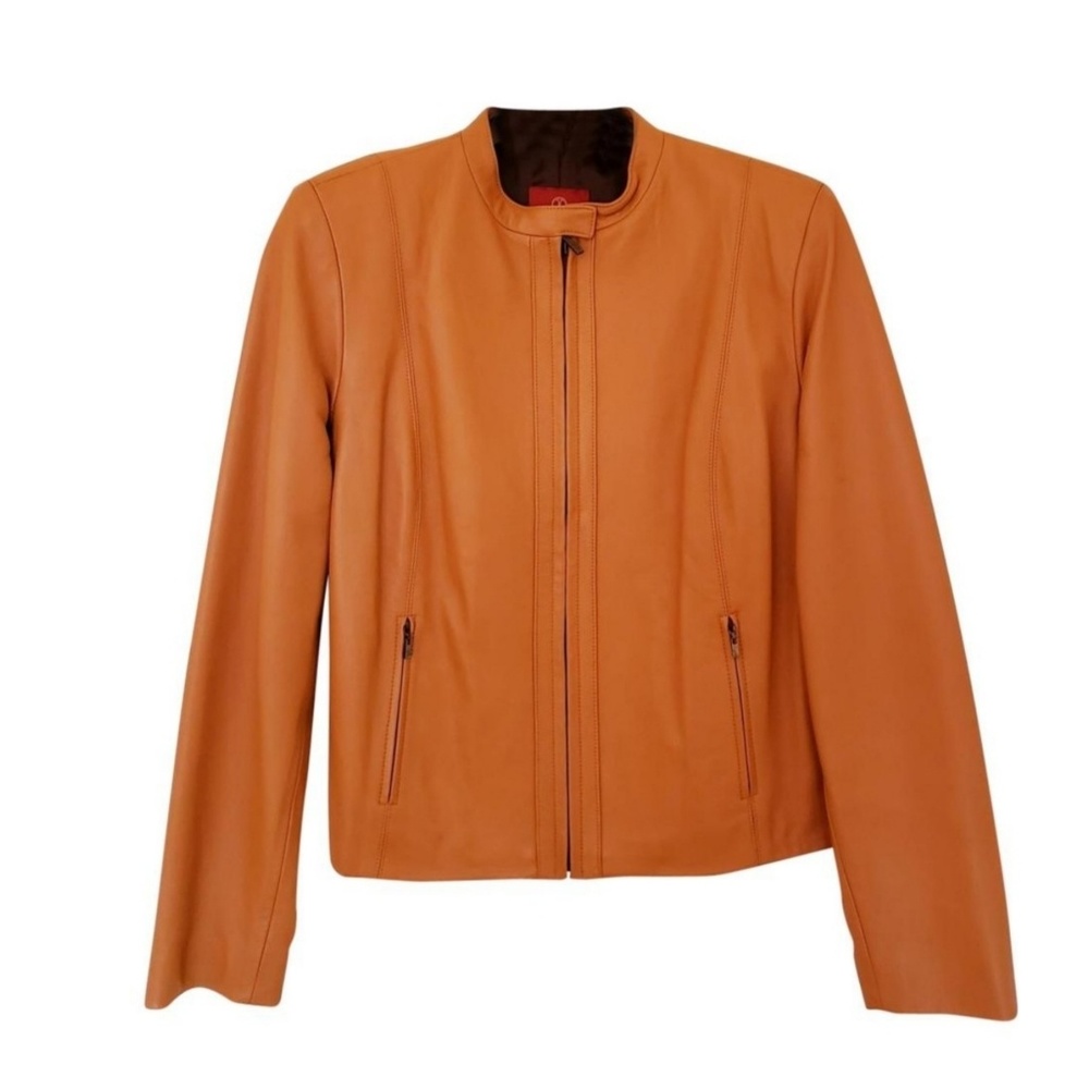 Cole Haan Tangerine Racer Leather Jacket (NWT)